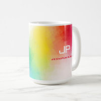Custom Monogram Rainbow Colours Colourful Abstract