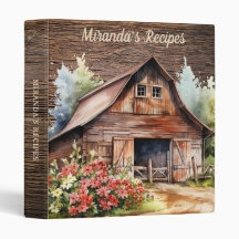 Custom Monogram Recipes Rustic Barn Wood Country