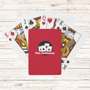 Custom Monogram Red Playing Card Deck