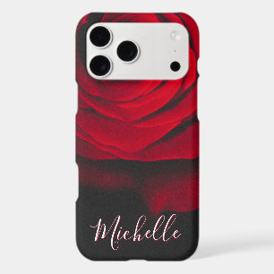 Custom monogram red rose vintage photograph black