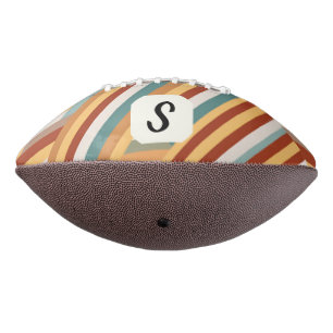 Custom Monogram Retro 70s Geometric Football American Football