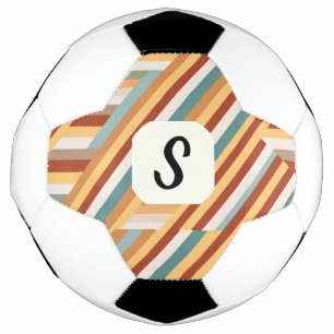 Custom Monogram Retro 70s Geometric Soccer Ball