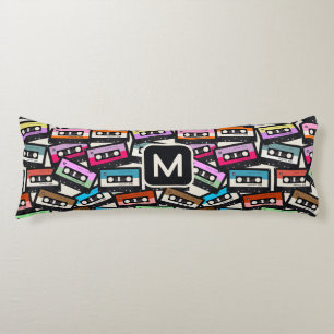 Custom Monogram Retro Casette Tapes Body Cushion