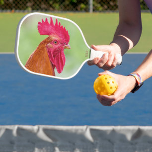 Custom Monogram Rooster Pickleball Paddle