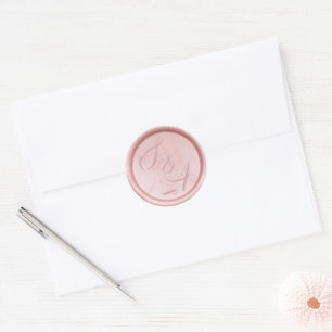 Custom monogram rose gold wax seal wedding sticker