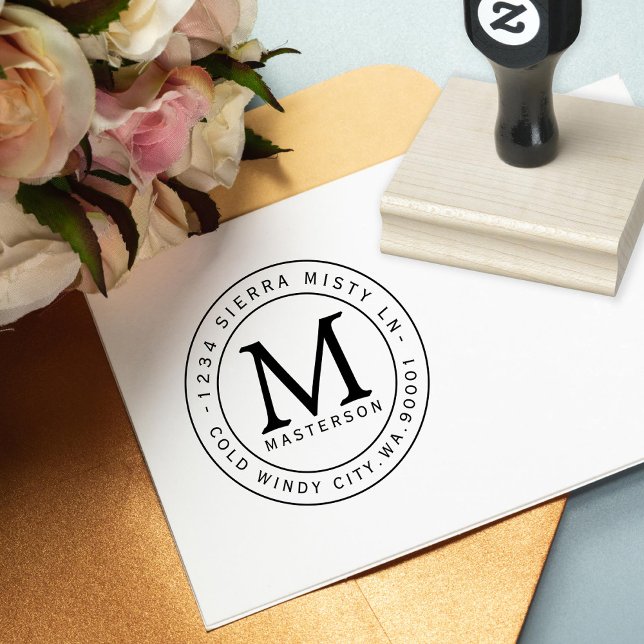 Custom Monogram Rubber Address Stamp (Creator Uploaded)