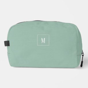 Custom monogram, sage green all over dopp kit
