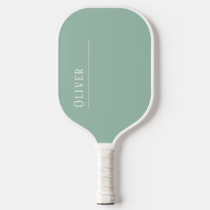 Custom monogram, sage green pickleball paddle