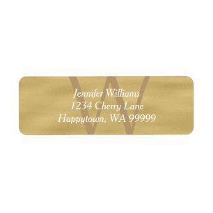 Custom Monogram Sandy Beach Return Address Labels