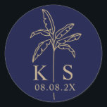 Custom Monogram Save the Date Logo Classic Round   Sticker<br><div class="desc">Custom Monogram Save the Date Logo Classic Round  ,  Save The Date</div>