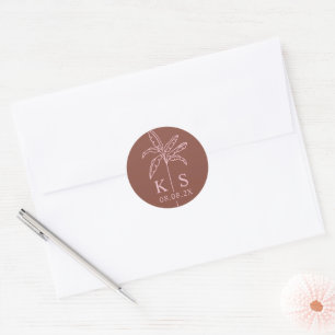 Custom Monogram Save the Date Logo Classic Round   Sticker