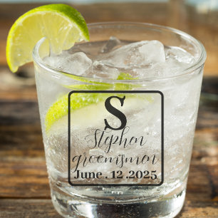 Custom Monogram Shot Glasses for Groomsmen 
