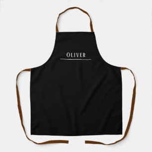 Custom monogram, simple black apron