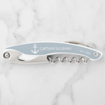 Custom Monogram Slate Blue Captain Anchor