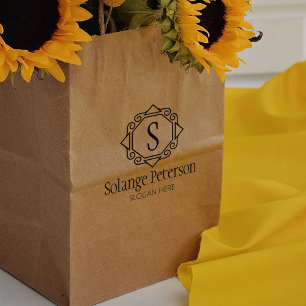 Custom Monogram, Small Business Large  Rubber Stamp