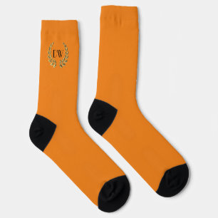 Custom Monogram Solid Colour Block Crew Socks