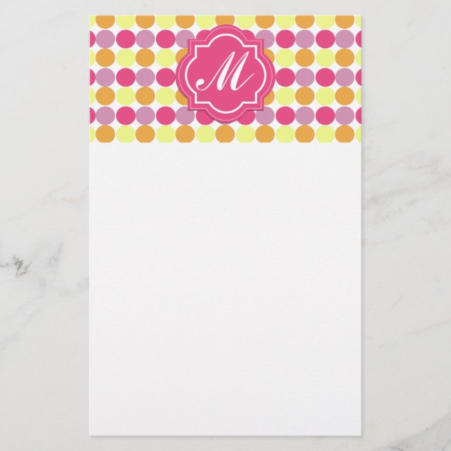 Custom Monogram Stationery Colourful Dots customis (Front)
