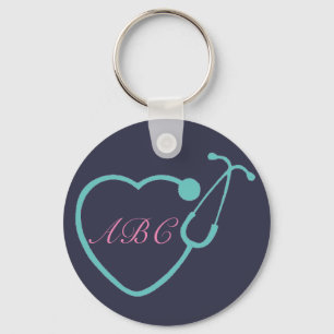 Custom Monogram Stethoscope Key Chain