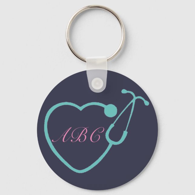 Custom Monogram Stethoscope Key Chain (Front)