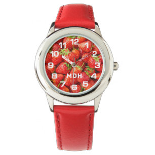 Custom Monogram Strawberries Watch