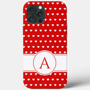 Custom Monogram Striking Red And White iPhone Case