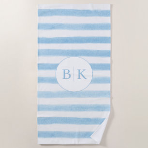 Custom Monogram Striped Beach Towel