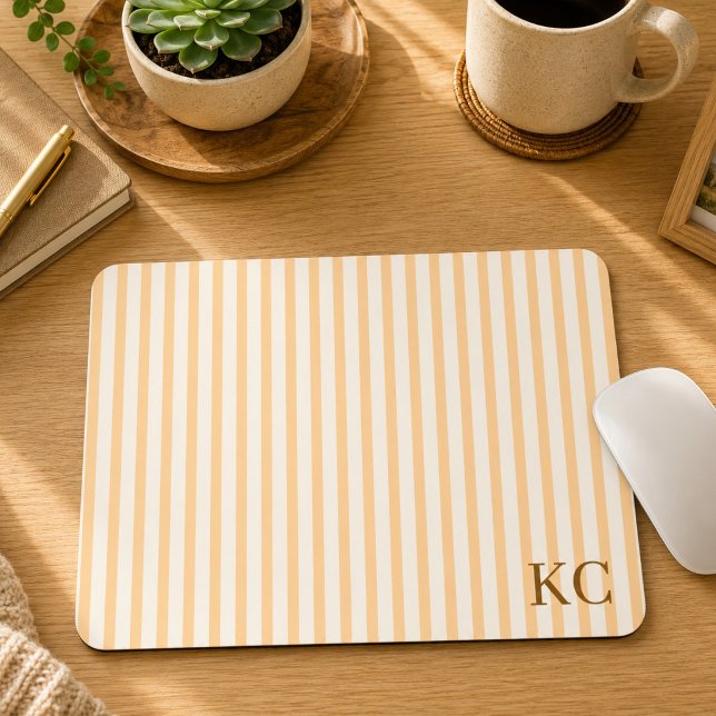 Custom Monogram Striped Workspace Personalised Mouse Mat (Creator Uploaded)