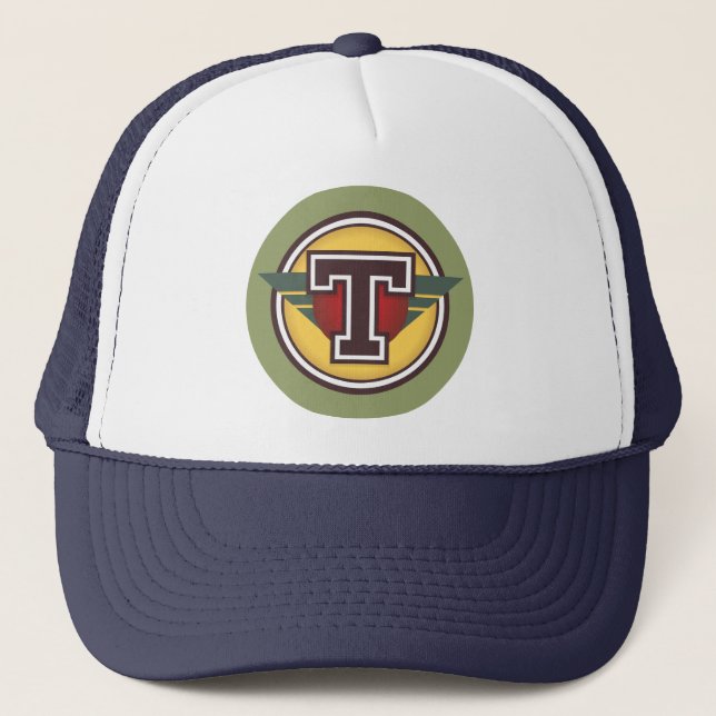 Custom Monogram "T" Initials Trucker Hat (Front)