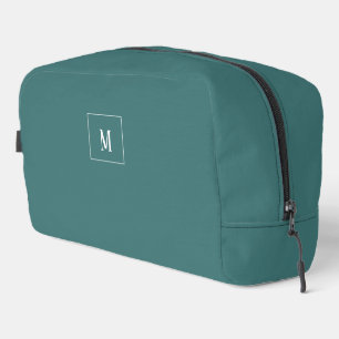 Custom monogram, teal green all over dopp kit