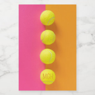 Custom Monogram Tennis Balls Food Label