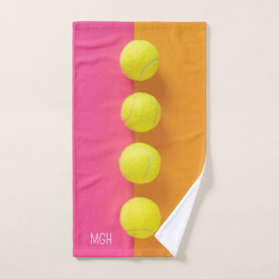 Custom Monogram Tennis Balls Hand Towel