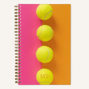 Custom Monogram Tennis Balls Notebook