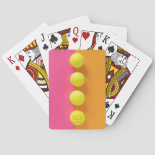 Custom Monogram Tennis Balls Playing Cards