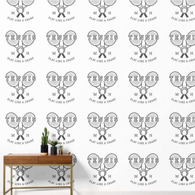 Custom monogram TENNIS Wallpaper (Hallway)