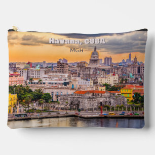 Custom Monogram & Text Havana, Cuba Accessory Pouch