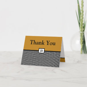 Custom Monogram Thank You Card