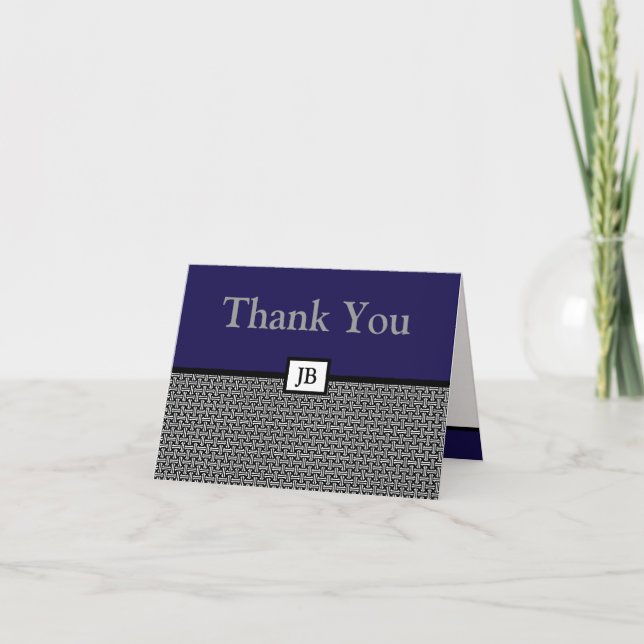 Custom Monogram Thank You Card (Front)