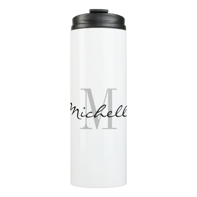 Custom monogram thermal tumbler travel mugs (Front)