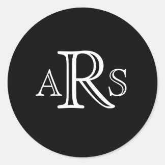 Custom Monogram Three Letter Black Wedding Seal