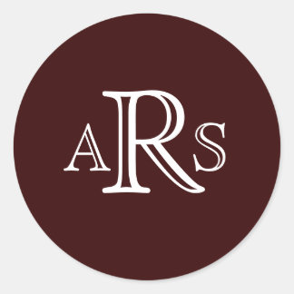 Custom Monogram Three Letter Dark Brown Seal