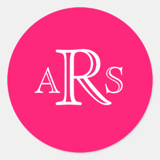 Custom Monogram Three Letter Hot Pink Wedding Seal