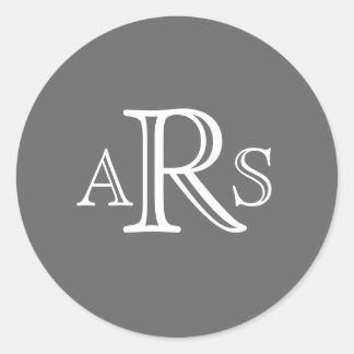 Custom Monogram Three Letter Steel Grey Seal