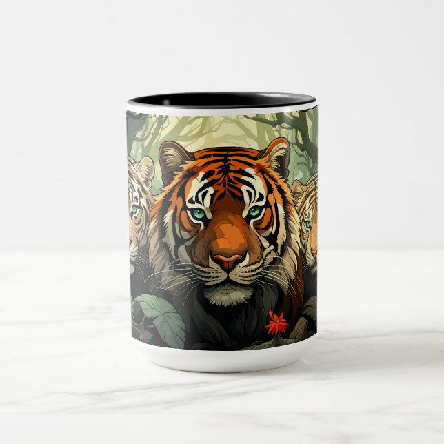 Custom Monogram Tigers Illustration Mug (Center)