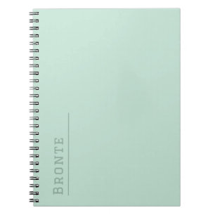 Custom monogram, trendy colour green Minty Fresh Notebook