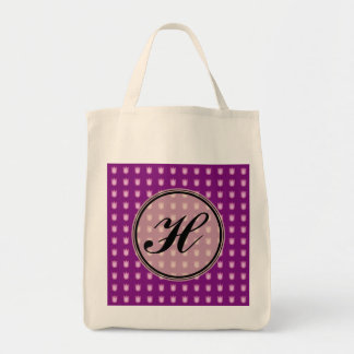 Custom monogram tulip design tote bag