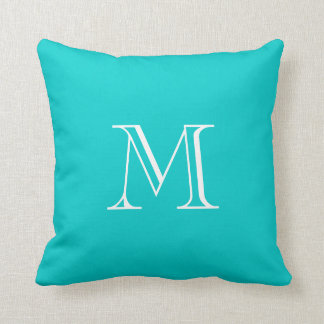 Custom Monogram Turquoise Pillow