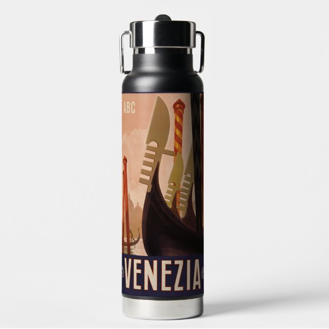 Custom monogram Venezia (Venice) Water Bottle (Front)