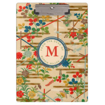Custom Monogram Vintage Japanese Floral