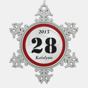 Custom Monogram Volleyball Ornament