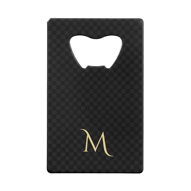 Custom Monogram Wallet Credit Card Bottle Opener (Front)
